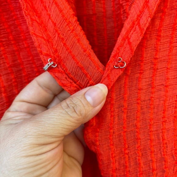 Torrid Stripe Gauze Lace-Up Peasant Top size 3 - Picture 5 of 8